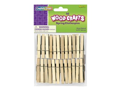CREATIVITY STREET Woodcrafts Wood Clothespins, Natural, 50-Count (CKC365801)