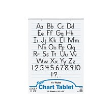 Pacon 32 x 24 Manuscript Cover Chart Tablet, Ruled, White, 25 Sheets (74710)