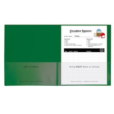 C-Line Classroom Connector School-to-Home Heavyweight File Folder, Letter Size, Green, 25/Box (CLI32
