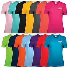 Custom Screen Printed Ladies 100% Cotton Colored T-Shirt