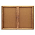 Quartet Cork Enclosed Bulletin Board, Oak Frame, 3H x 4W (364)