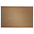 Quartet Prestige Cork Bulletin Board, Cherry Frame, 2H x 3W (B243LC)