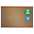 Quartet Prestige Cork Bulletin Board, Cherry Frame, 4H x 6W (B247LC)