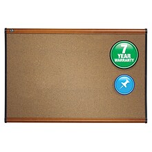 Quartet Prestige Cork Bulletin Board, Cherry Frame, 4H x 6W (B247LC)