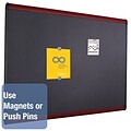 Quartet Prestige Plus Magnetic Fabric Bulletin Board, Mahogany Frame, 3H x 4W (MB544M)