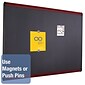 Quartet Prestige Plus Magnetic Fabric Bulletin Board, Mahogany Frame, 3'H x 4'W (MB544M)