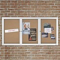 Quartet Cork Enclosed Bulletin Board, Aluminum Frame, 3H x 6W (2366)