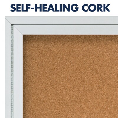 Quartet Cork Enclosed Board, Aluminum Frame, 3'H x 4'W (2364)