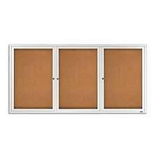 Quartet Cork Enclosed Bulletin Board, Aluminum Frame, 3H x 6W (2366)