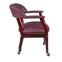 Regency Ivy League Vinyl Captain Chair with Casters, Burgundy (9004CBY)