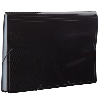 JAM Paper® 13 Pocket Plastic Expanding File, Accordion Folders, Legal Size, 10 x 15, Black, Sold Individually (2163584)