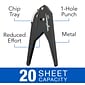 Swingline® Low Force 1-Hole Punch, 20 Sheet Capacity, Black (A7074017)