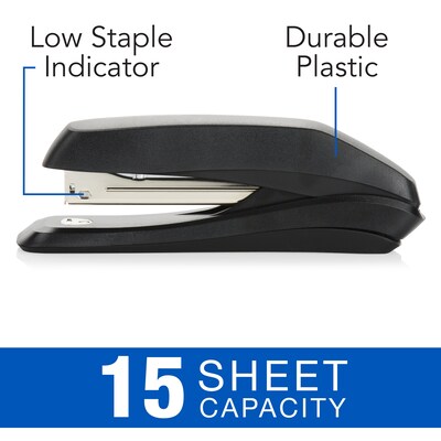 Swingline Eco Friendly Desktop Stapler, 15-Sheet Capacity, Staples Included, Black /Pack (S7054567CC