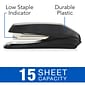 Swingline Eco Friendly Desktop Stapler, 15-Sheet Capacity, Staples Included, Black /Pack (S7054567CC)