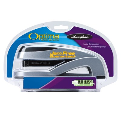 Swingline Optima Desktop Stapler, 25-Sheet Capacity, Staples Included, Silver (87801)