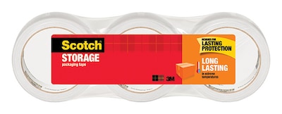 Scotch® Long Lasting Storage Packing Tape, 1.88 x 54.6 yds., Clear, 3 Rolls (3650-3)