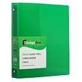 JAM Paper Heavy Duty 1 3-Ring Flexible Poly Binders, Green (751T1GR)