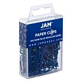 JAM Paper Small Paper Clips, Dark Blue, 100/Pack (42186868)