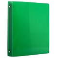 JAM Paper Heavy Duty 1 3-Ring Flexible Poly Binders, Green (751T1GR)