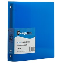 JAM Paper Designders 1 3-Ring Flexible Poly Binders, Blue (751T1BU)