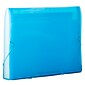 JAM Paper Plastic Accordion File Folder, 13 Pocket, Letter Size, Blue Grid (21621716)