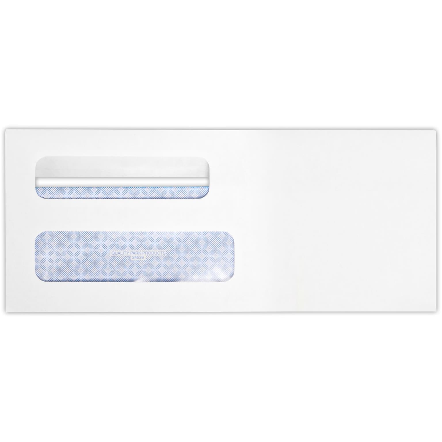 Quality Park Redi-Seal Self Seal Security Tinted #8 Double Window Envelope, 3 5/8 x 8 5/8, White Wove, 50/Pack (24539-50)