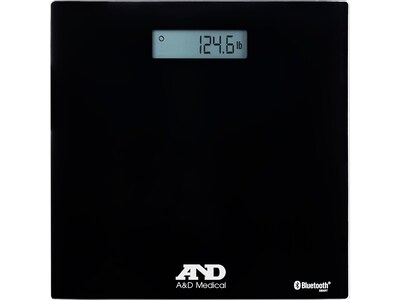 A&D Medical Premium Wireless UC-352BLE Weight Tracking Scale, Black, 450 lb. Capacity