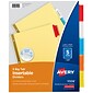 Avery Big Tab Insertable Paper Dividers, Assorted Color 5 Tab, Buff  (11109)