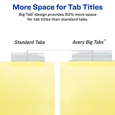 Avery Big Tab Insertable Paper Dividers, Clear 8 Tab, Buff  (11112)