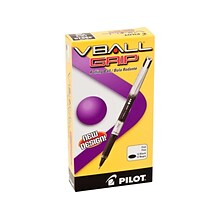 Pilot VBall Grip Rollerball Pens, Fine Point, Black Ink, Dozen (35570)