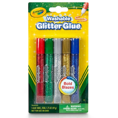 Crayola Glitter Washable Craft Glue, 0.35 oz., Multicolor, 5/Pack (BIN693522)