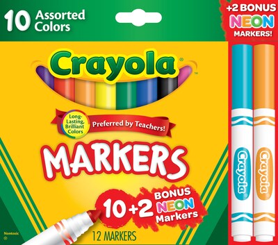 Crayola Markers, Assorted Colors, 12/Box (58-7750)