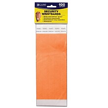 C-Line DuPont Tyvek Security Crowd Control Wristbands, Orange, 100/Pack (CLI89102)