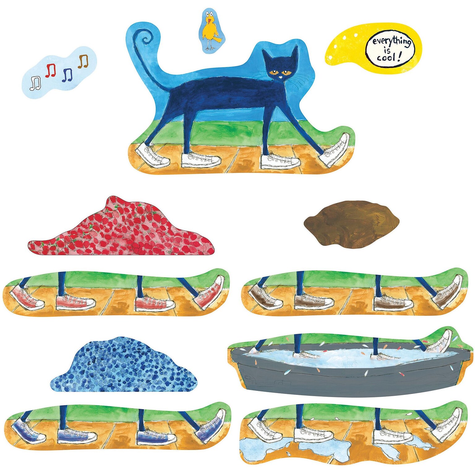 Pete The Cat I Love My White Shoes Flannelboard Set, 12/set (LFV22851)