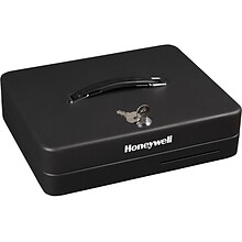 Honeywell Deluxe Cash Security Box, 13 Compartments, Black (6113)