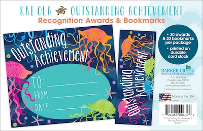 Barker Creek Kai Ola Outstanding Achievement Awards & Bookmarks, 30/Pack (BC439)