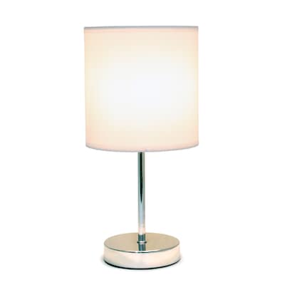 All the Rages Simple Designs LT2007-WHT Chrome Table Lamp Shade, White