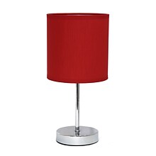 All the Rages Simple Designs LT2007-RED Chrome Table Lamp Shade, Red