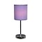 All the Rages Simple Designs LT2007-PRP Chrome Table Lamp Shade, Purple