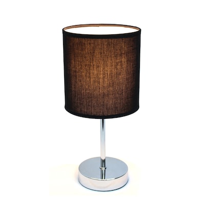 All the Rages Simple Designs LT2007-BLK Chrome Table Lamp Shade, Black