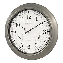 La Crosse Technology 18 Inch IN/OUT Atomic Analog Clock with Thermometer and Hygrometer (WT-3181PL)