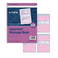TOPS Important Message 2-Part Ruled Book, 11 x 8.25, White/Canary, 50 Sheets/Pad (4005)