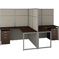 Bush Business Furniture Easy Office 66.34H x 119W 2 Person T-Shaped Cubicle Panel Workstation, Moc
