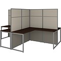 Bush Business Furniture Easy Office 66.34H x 119W 4 Person T-Shaped Cubicle Workstation, Mocha Che