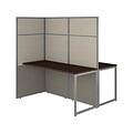 Bush Business Furniture Easy Office 66.34H x 60W 2 Person Back to Back Cubicle Workstation, Mocha