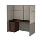 Bush Business Furniture Easy Office 66.34"H x 59.92"W Cubicle Panel Workstation, Mocha Cherry (EODH26SMR-03K)