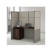 Bush Business Furniture Easy Office 66.34H x 59.92W Cubicle Panel Workstation, Mocha Cherry (EODH2