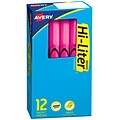 Avery Hi-Liter Stick Highlighters, Chisel, Pink, Dozen (23592)