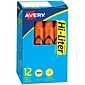 Avery Hi-Liter Tank Highlighters, Chisel, Orange, Dozen (24050)