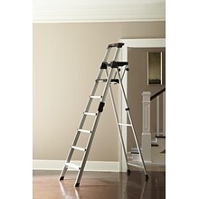 Cosco Products Cosco 8 foot Signature Series Step Ladder Type 1A, ALUMINUM/BLACK